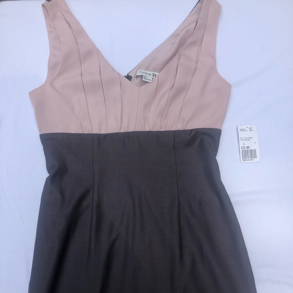 Pink and charcoal mini dress